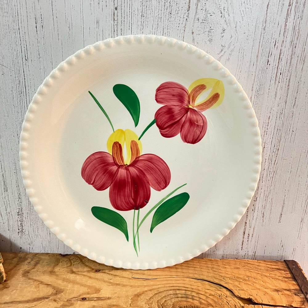 Vintage flower plate Blueridge southern potteries decor